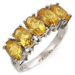 2.0 CTW Citrine Ring 10K White Gold - REF-14T2M - 10860