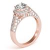 Image 4 : 1.5 CTW Certified VS/SI Diamond Solitaire Halo Ring 18K Rose Gold - REF-242W2F - 26782