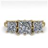 Image 1 : 2.0 CTW Past Present Future VS/SI Princess Diamond Ring 18K Yellow Gold - REF-414X2T - 35917