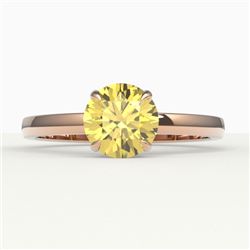 2 CTW Citrine Designer Inspired Solitaire Engagement Ring 14K Rose Gold - REF-25N6Y - 22217