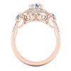 Image 4 : 2.05 CTW VS/SI Diamond Solitaire Art Deco 3 Stone Ring 18K Rose Gold - REF-490X9T - 37263