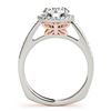 Image 5 : 1.05 CTW Certified VS/SI Diamond Solitaire Halo Ring 18K White & Rose Gold - REF-209W8F - 26960
