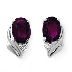 1.03 CTW Amethyst & Diamond Earrings 18K White Gold - REF-19X5T - 12859