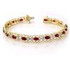 Image 1 : 4.22 CTW Ruby & Diamond Bracelet 10K Yellow Gold - REF-69T3M - 13620