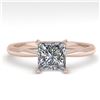 Image 1 : 1.01 CTW Princess Cut VS/SI Diamond Engagement Designer Ring 18K Rose Gold - REF-285N2Y - 32417