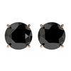 Image 1 : 2.13 CTW Fancy Black VS Diamond Solitaire Stud Earrings 10K Rose Gold - REF-42M9H - 36650
