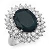 Image 1 : 15.55 CTW Blue Sapphire & Diamond Ring 18K White Gold - REF-253A8X - 12992