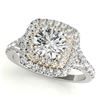 Image 1 : 1.04 CTW Certified VS/SI Diamond Solitaire Halo Ring 18K White & Yellow Gold - REF-134W9F - 26234