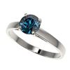 Image 1 : 1.08 CTW Certified Intense Blue SI Diamond Solitaire Engagement Ring 10K White Gold - REF-115H8A - 3