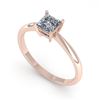 Image 2 : 0.52 CTW Princess Cut VS/SI Diamond Engagement Designer Ring 18K Rose Gold - REF-98W4F - 32390