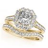 Image 1 : 1.75 CTW Certified VS/SI Princess Diamond 2Pc Set Solitaire Halo 14K Yellow Gold - REF-455X8T - 3136