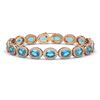 24.32 CTW Swiss Topaz & Diamond Halo Bracelet 10K Rose Gold - REF-252A8X - 40635