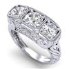 2.51 CTW VS/SI Diamond Solitaire Art Deco 3 Stone Ring 18K White Gold - REF-436F4N - 36989