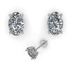 Image 2 : 1.0 CTW Oval Cut VS/SI Diamond Stud Designer Earrings 18K White Gold - REF-180W2F - 32271