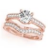 0.88 CTW Certified VS/SI Diamond Solitaire 2Pc Wedding Set Antique 14K Rose Gold - REF-140Y5K - 3153