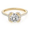 1.33 CTW Certified VS/SI Diamond Solitaire Halo Ring 18K Yellow Gold - REF-371M5H - 26184