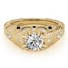 0.97 CTW Certified VS/SI Diamond Solitaire Antique Ring 18K Yellow Gold - REF-226T2M - 27266