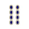 6.47 CTW Sapphire & Diamond Halo Earrings 10K Yellow Gold - REF-109Y5K - 40510