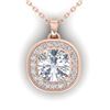 1.25 CTW Cushion Cut Certified VS/SI Diamond Art Deco Necklace 14K Rose Gold - REF-402N9Y - 30340