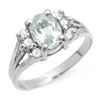 1.43 CTW Aquamarine & Diamond Ring 18K White Gold - REF-45H5A - 14410