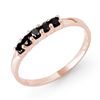 0.25 CTW VS Certified Black Diamond Band 10K Rose Gold - REF-11W5F - 13879