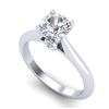 1.08 CTW VS/SI Diamond Solitaire Art Deco Ring 18K White Gold - REF-361Y8K - 37286