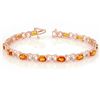 10.15 CTW Orange Sapphire & Diamond Bracelet 18K Rose Gold - REF-111Y8K - 11672