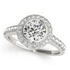 1.5 CTW Certified VS/SI Diamond Solitaire Halo Ring 18K White Gold - REF-401M6H - 27021