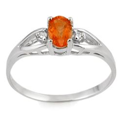 0.42 CTW Opal & Diamond Ring 10K White Gold - REF-14Y8K - 11484