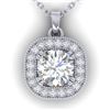 1.02 CTW Certified VS/SI Diamond Stud Micro Halo Necklace 14K White Gold - REF-173W6F - 30435
