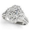 2.16 CTW Certified VS/SI Diamond Solitaire Halo Ring 18K White Gold - REF-461H8A - 26709