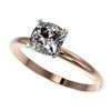 1 CTW Certified VS/SI Quality Cushion Cut Diamond Solitaire Ring 10K Rose Gold - REF-297T2M - 32901