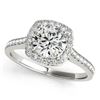 0.85 CTW Certified VS/SI Diamond Solitaire Halo Ring 18K White Gold - REF-125W5F - 26871