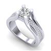 1.7 CTW Cushion VS/SI Diamond Solitaire Micro Pave Ring 18K White Gold - REF-472T8M - 37163