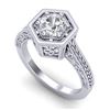 0.77 CTW VS/SI Diamond Art Deco Ring 18K White Gold - REF-218Y2K - 36896