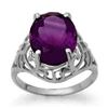 4.50 CTW Amethyst Ring 14K White Gold - REF-30N8Y - 13601