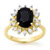 3.67 CTW Blue Sapphire & Diamond Ring 10K Yellow Gold - REF-54F5N - 12752