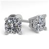 Image 2 : 1.00 CTW Cushion Cut VS/SI Diamond Stud Designer Earrings 18K Rose Gold - REF-180A2X - 32285
