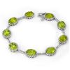 Image 1 : 20.33 CTW Peridot & Diamond Bracelet 14K White Gold - REF-135W3F - 11014