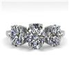 Image 1 : 2.0 CTW Solitaire Past Present Future VS/SI Oval Diamond Ring 18K White Gold - REF-414A3X - 35913