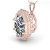 1 CTW VS/SI Oval Cut Diamond Solitaire Necklace 18K Rose Gold - REF-287H8A - 35999