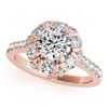 1.55 CTW Certified VS/SI Diamond Solitaire Halo Ring 18K Rose Gold - REF-175K8W - 26668