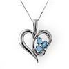 0.87 CTW Blue Topaz & Diamond Pendant 10K White Gold - REF-19M3H - 12782