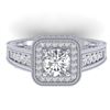 2 CTW Certified VS/SI Diamond Art Deco Halo Ring 14K White Gold - REF-258A2X - 30495