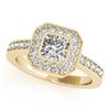 0.8 CTW Certified VS/SI Cushion Diamond Solitaire Halo Ring 18K Yellow Gold - REF-161Y3K - 27176