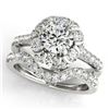 2.47 CTW Certified VS/SI Diamond 2Pc Wedding Set Solitaire Halo 14K White Gold - REF-442X8T - 31070