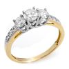 1.0 CTW Certified VS/SI Diamond Ring 14K 2-Tone Gold - REF-87K5W - 10196