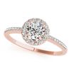 0.75 CTW Certified VS/SI Diamond Solitaire Halo Ring 18K Rose Gold - REF-110T5M - 26348