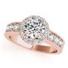 1.85 CTW Certified VS/SI Diamond Solitaire Halo Ring 18K Rose Gold - REF-423T3M - 27064