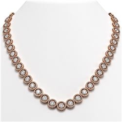 35.32 CTW Diamond Designer Necklace 18K Rose Gold - REF-5509F8N - 42669